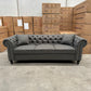 Paris Chesterfield 3+2+1 Seater Sofa Set - Charcoal Linen