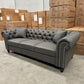 Paris Chesterfield 3+2+1 Seater Sofa Set - Charcoal Grey Fabric