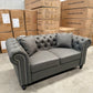 Paris Chesterfield 3+2+1 Seater Sofa Set - Charcoal Grey Fabric