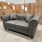 Paris Chesterfield 3+2+1 Seater Sofa Set - Charcoal Linen