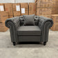 Paris Chesterfield 3+2+1 Seater Sofa Set - Charcoal Grey Fabric