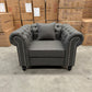 Paris Chesterfield 3+2+1 Seater Sofa Set - Charcoal Grey Fabric