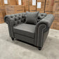 Paris Chesterfield 3+2+1 Seater Sofa Set - Charcoal Linen