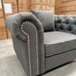 Paris Chesterfield 3+2+1 Seater Sofa Set - Charcoal Grey Fabric