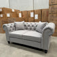 Paris Chesterfield 3+2+1 Seater Sofa Set - Light Grey Fabric