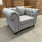 Paris Chesterfield 3+2+1 Seater Sofa Set - Light Grey Linen