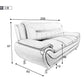 Polaris Air Leather 3+2+1 Seater Sofa Set - White/Black(top)