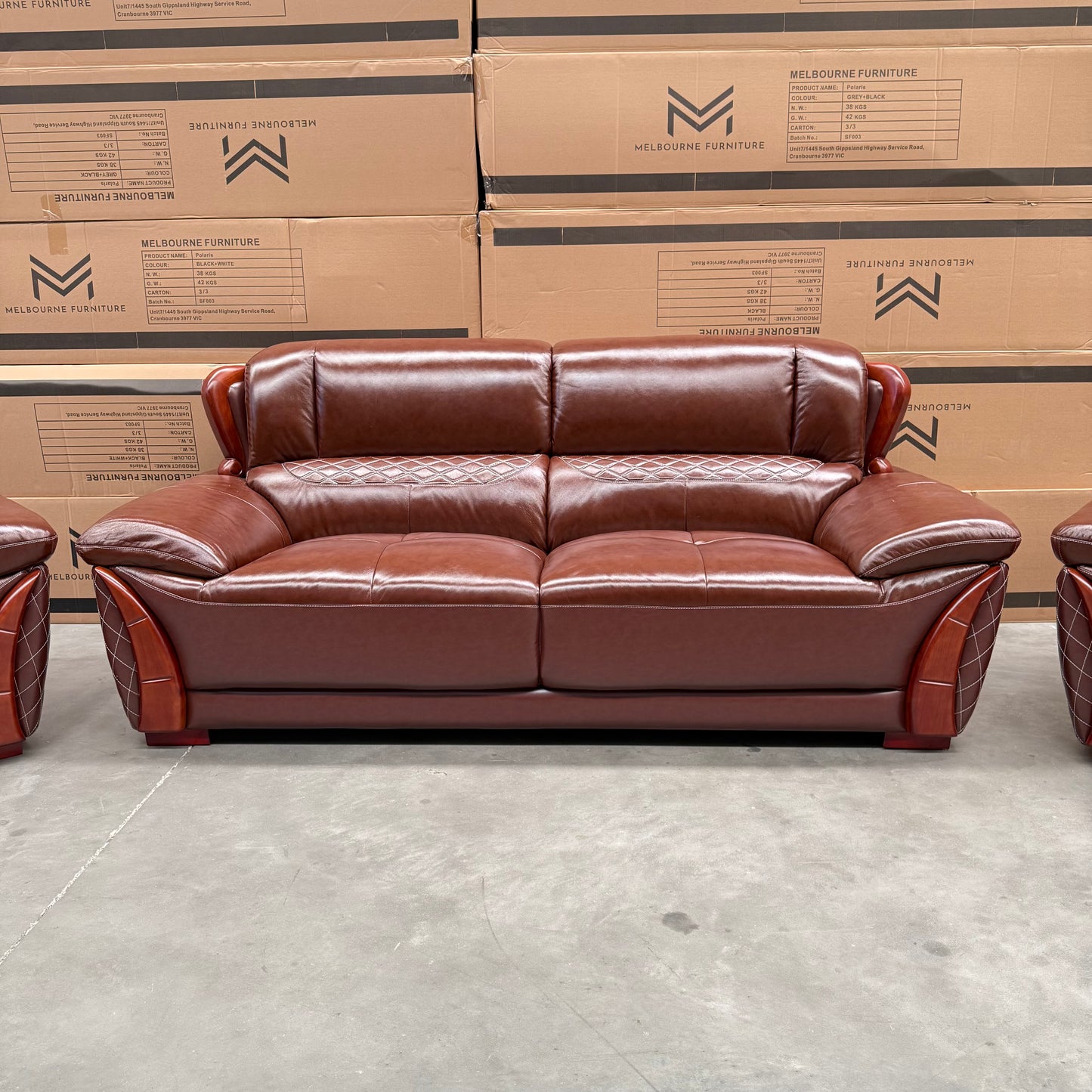 Granor 3+2+1 Seater Genuine Leather Sofa Set