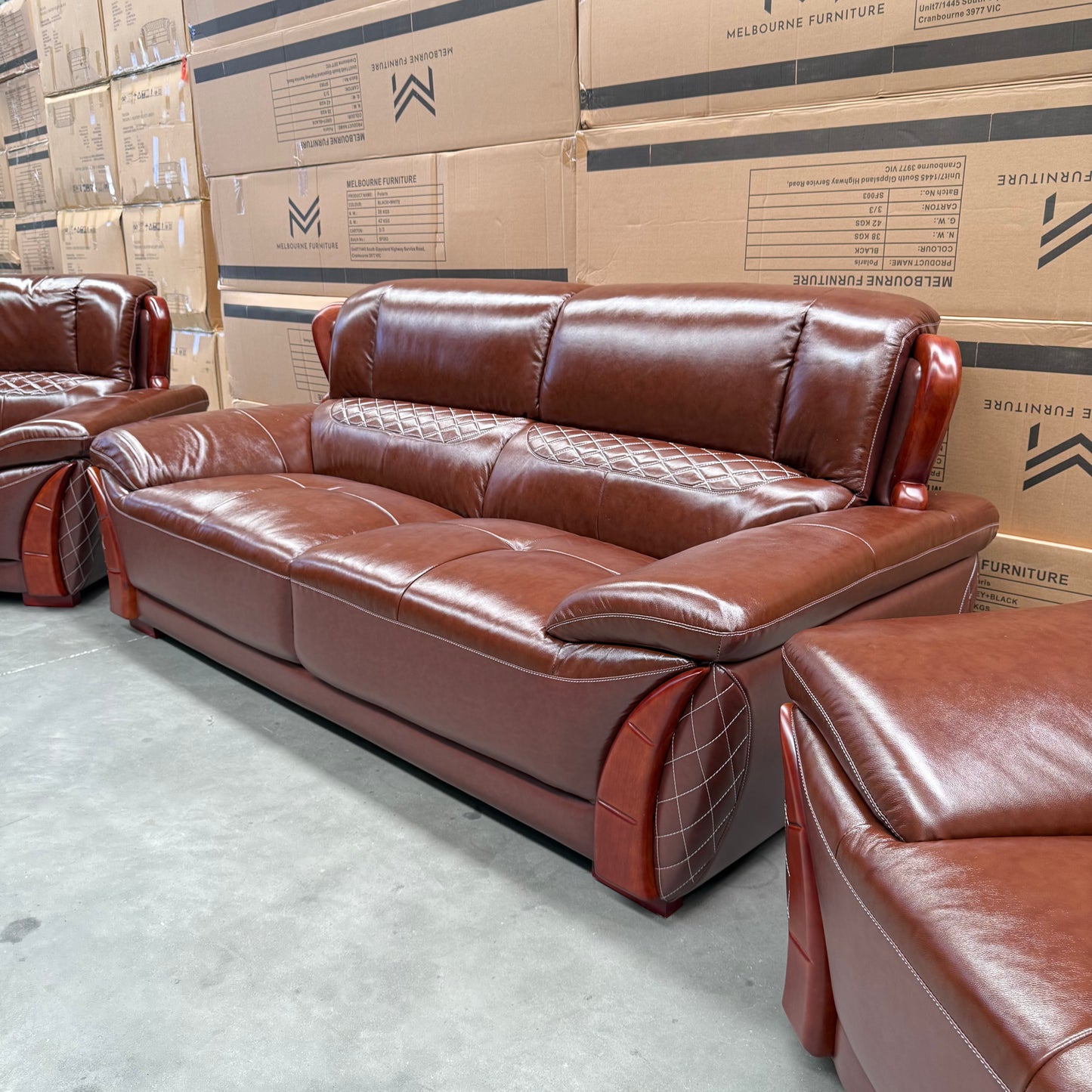 Granor 3+2+1 Seater Genuine Leather Sofa Set