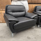 Nova 3+1+1 Seater PU Leather Sofa Set - Full Black