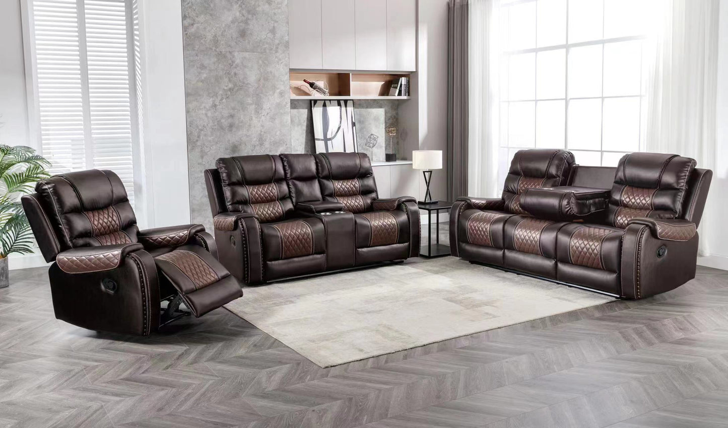 Milan 3+2+1 Leather Recliner Sofa Set