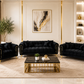 Verona 3+2+1 Black Velvet Sofa Set