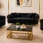Verona 3+2+1 Black Velvet Sofa Set