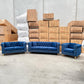 Luxe Premium Velvet Luxury Gold Sofa Set