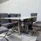 Sierra Faux Marble Dining Table + 8 Chairs Set - Silver