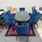 Luner Faux Marble Dining Table + 6 Chairs Set - Black
