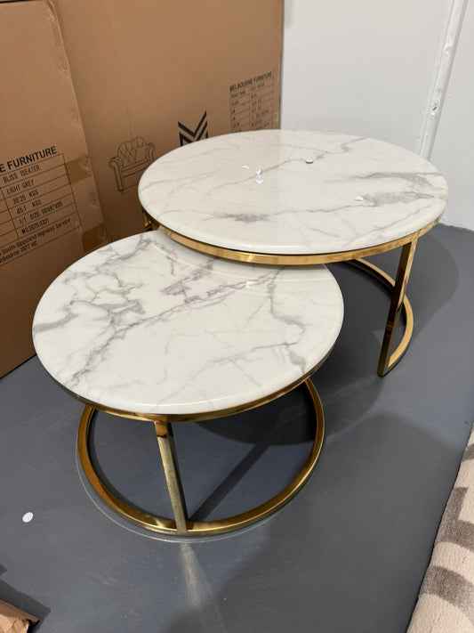 Alora Faux Marble Coffee Table Set