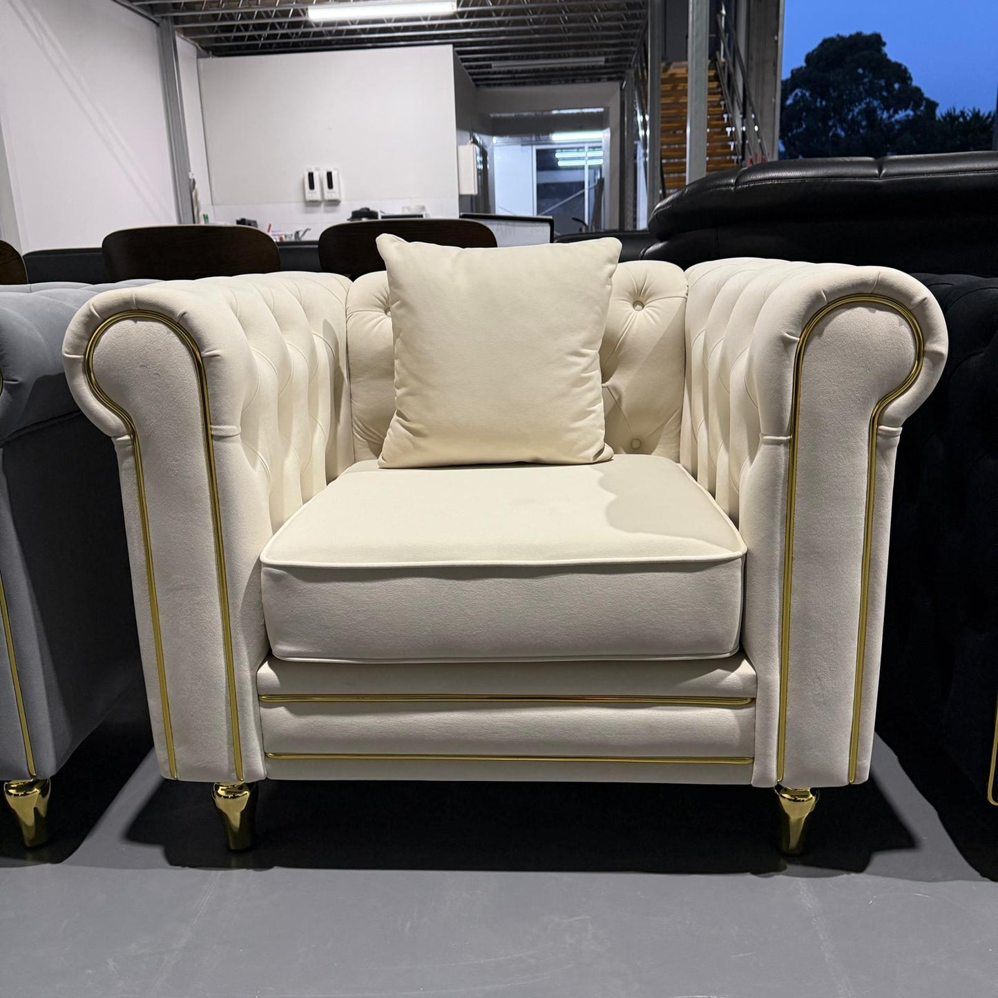 Luxe Premium Velvet 3+2+1 Luxury Gold Sofa Set