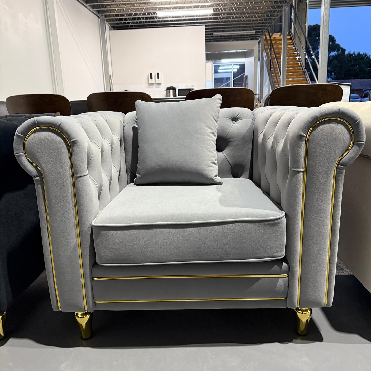 Luxe Premium Velvet 3+2+1 Luxury Gold Sofa Set