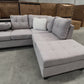 Lincon 6 Seater Sectional Sofa - White Sand