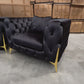 Verona 3+2+1 Seater Velvet Sofa Set - Full Black