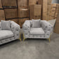 Verona 3+2+1 Seater Velvet Sofa Set - Light Grey