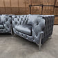 Verona 3+2+1 Seater Velvet Sofa Set - Silver Grey