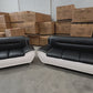 Polaris Air Leather 3+2+1 Seater Sofa Set - White/Black(top)