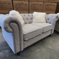 Paris Chesterfield 3+2+1 Seater Sofa Set - Light Grey Fabric