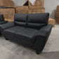 Palermo 3+2+1 Leather Sofa Set- Full Black