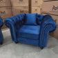 Paris Chesterfield 3+2+1 Seater Sofa Set - Royal Blue Velvet